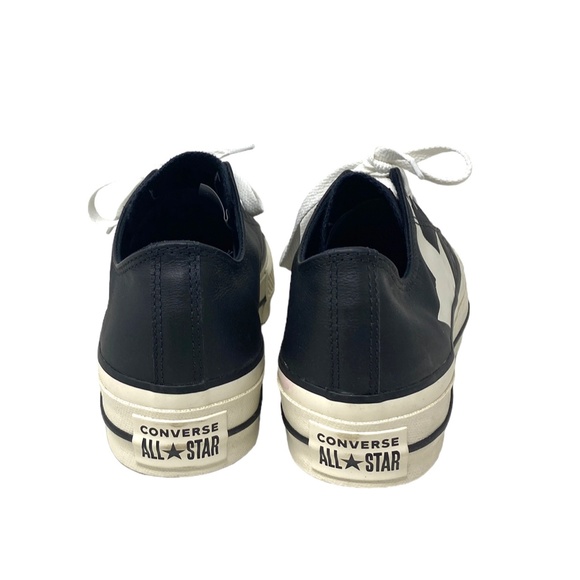 Converse Ctas Lift Platform Leather Shoes Low Momen's Black Custom 568162C-WWB - Picture 5 of 9